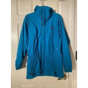 Patagonia Jacket Men Sz Small Teal Raincoat Rain Coat